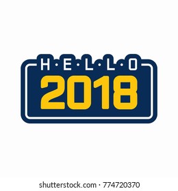 Happy new year 2018 vector background. Vector brochure design template. Cover of business diary for 2018 with wishes
