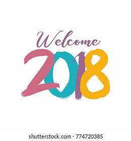 Happy new year 2018 vector background. Vector brochure design template. Cover of business diary for 2018 with wishes