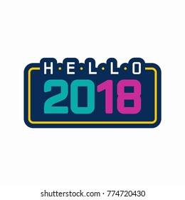 Happy new year 2018 vector background. Vector brochure design template. Cover of business diary for 2018 with wishes