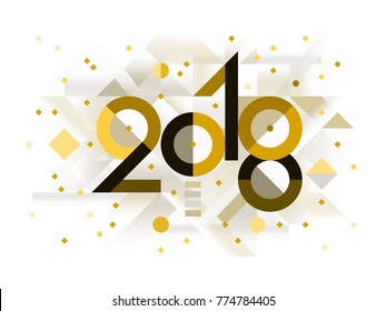 Happy new year 2018 vector background