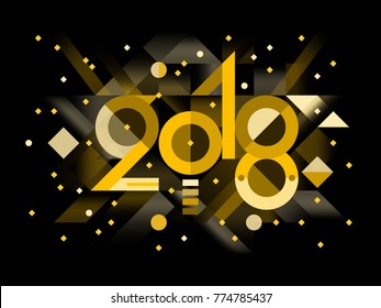 Happy new year 2018 vector background