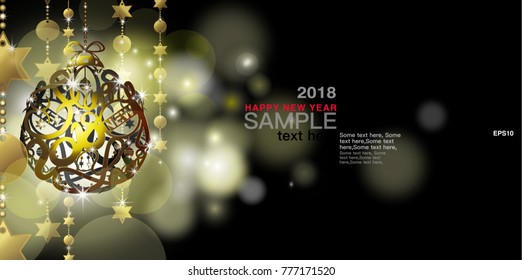 Happy new year 2018 vector