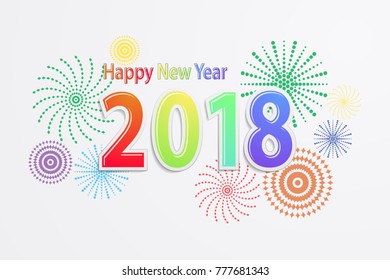 Happy new year 2018, Vector illustration EPS10