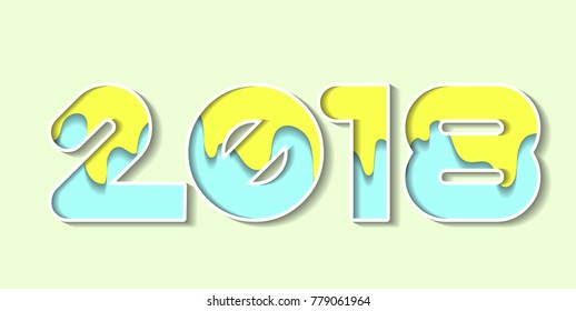 Happy New Year 2018. Vector illustration. eps10.