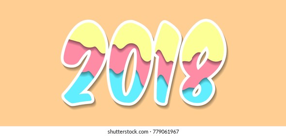 Happy New Year 2018. Vector illustration. eps10.
