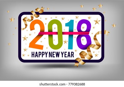 HAPPY NEW YEAR 2018. VECTOR EPS