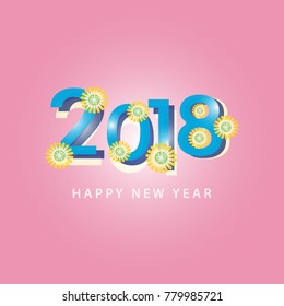 happy new year 2018 vector illustration