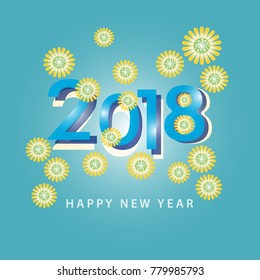 happy new year 2018 vector illustration