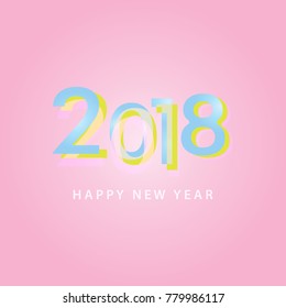 happy new year 2018 vector illustration