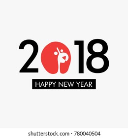 Happy New Year 2018 vector illustration
