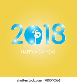 Happy New Year 2018 vector illustration