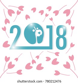 happy new year 2018 vector illustration