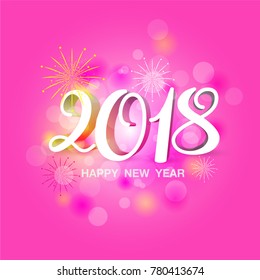Happy New Year 2018. Vector illustrator