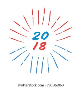 happy new year 2018 vector illustration. new year name template.