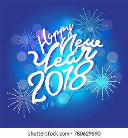 Happy New Year 2018. Vector illustrator