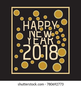 happy new year 2018 vector illustration. new year template