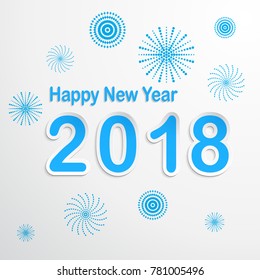 Happy new year 2018, Vector illustration EPS10