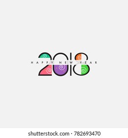 Happy new year "2018" Vector design.