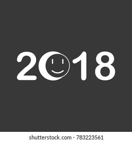Happy new year 2018 vector background. Vector brochure design template. Cover of business diary for 2018 with wishes. Vector illustration
