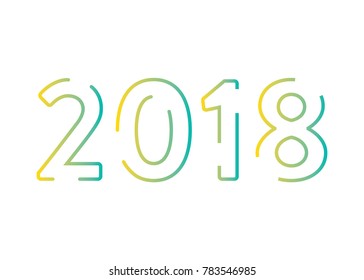 Happy New Year 2018 Vector Text Background
