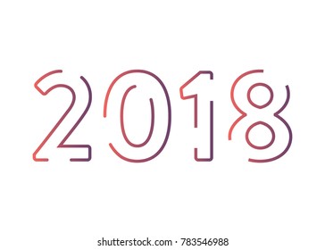 Happy New Year 2018 Vector Text Background
