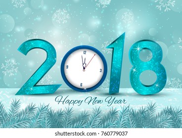 Happy New Year 2018 wishes greeting card template background design in vector