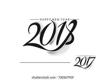 Happy new year 2018-2017 Text Design Vector illustration