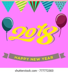 happy new year 2018.vector .EPS.10
