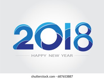 Happy New Year 2018.Vector text