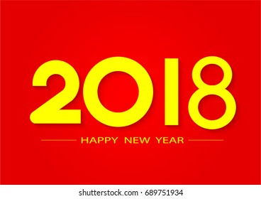 Happy New Year 2018.Vector text