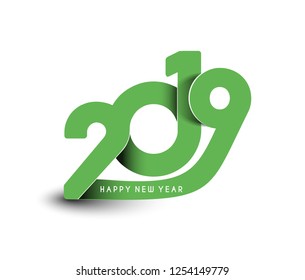 Happy New Year 2019 & 2018 Text Design   , Vector illustration.