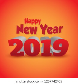 Happy New Year 2019 - 3D Vector