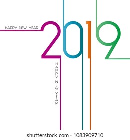 Happy New Year 2019, background or element of a holidays card