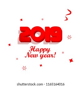 Happy new year 2019 background. Concept for celebration decorate.  Vector illustration template.