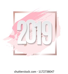 Happy New Year 2019 Background. Vector Illustration EPS10