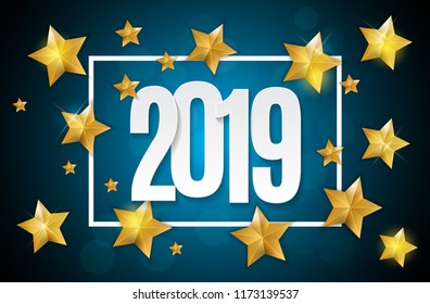 Happy New Year 2019 Background. Vector Illustration EPS10
