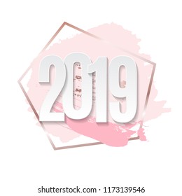 Happy New Year 2019 Background. Vector Illustration EPS10