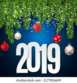 Happy New Year 2019 Background. Vector Illustration EPS10