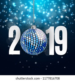 Happy New Year 2019 Background. Vector Illustration EPS10