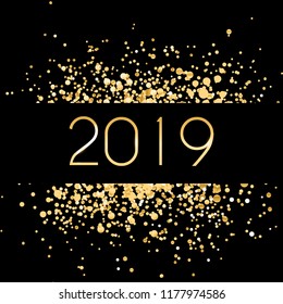 Happy New Year 2019 Background. Vector Illustration EPS10