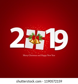 Happy New Year 2019 Background. Vector Illustration EPS10