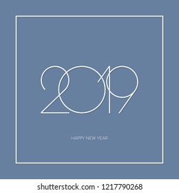 Happy New Year 2019 background. Greetings card. Vector illustration
