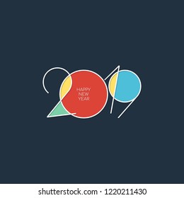 Happy New Year 2019 background for your flyers and greetings card. Vector illustration.