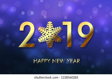 Happy New Year 2019 background. Greeting card design