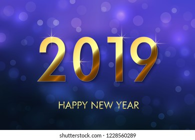 Happy New Year 2019 background. Greeting card design