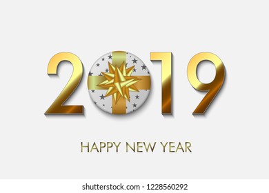 Happy New Year 2019 background. Greeting card design