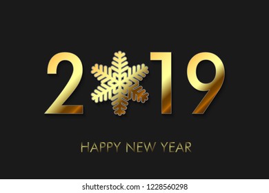 Happy New Year 2019 background. Greeting card design