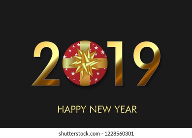 Happy New Year 2019 background. Greeting card design