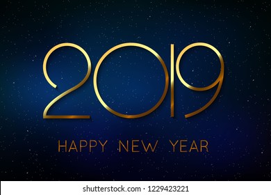Feliz Año Nuevo 2019. Diseño de tarjetas de felicitación