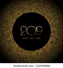 Happy New Year 2019 background. Greeting card design